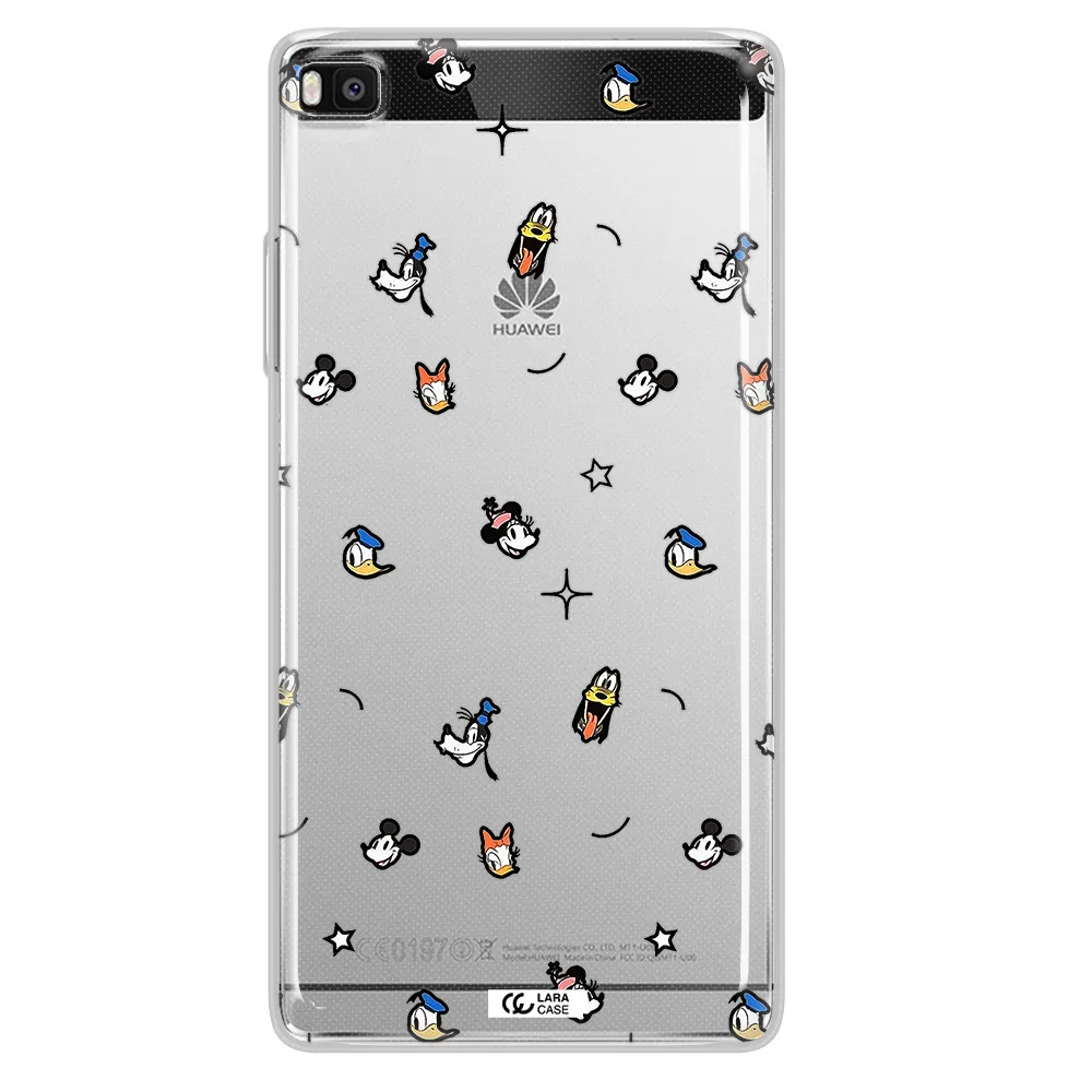 Disney Face Pattern Huawei P8 Clear Tpu Case