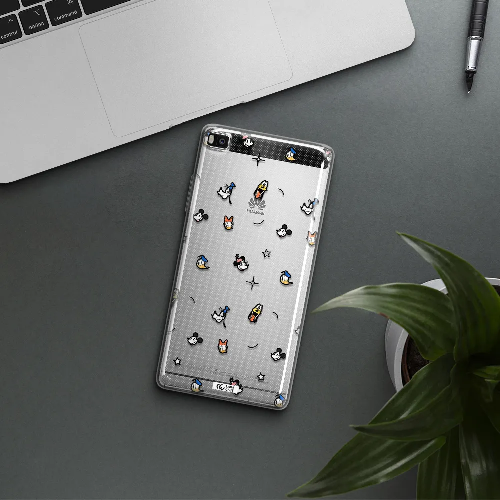 Disney Face Pattern Huawei P8 Clear Tpu Case