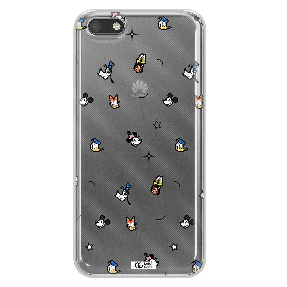 Disney Face Pattern Huawei Y5 2018 Clear Tpu Case