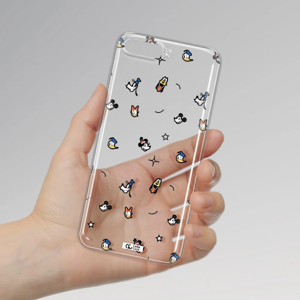 Disney Face Pattern Huawei Y6 2018 Clear Tpu Case