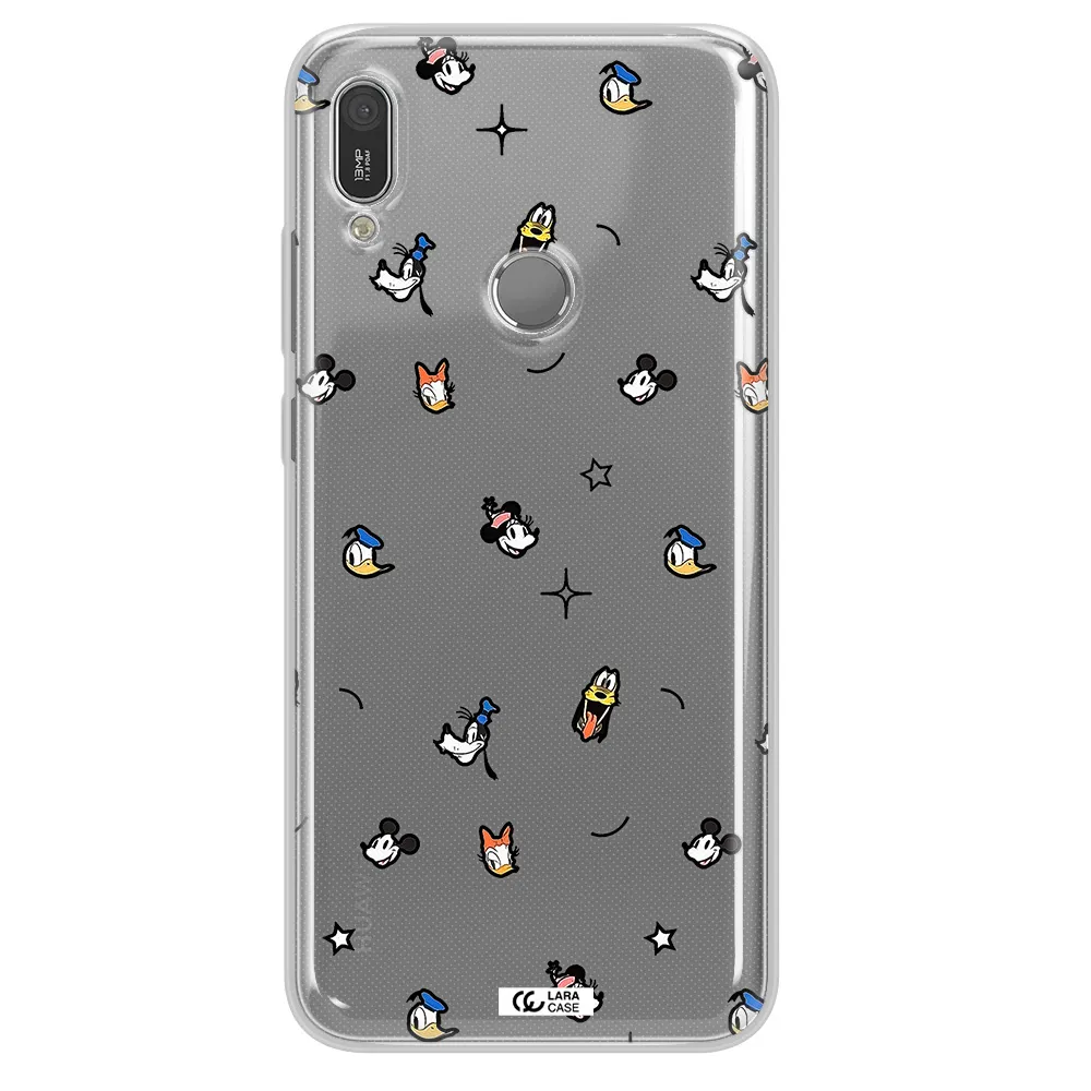 Disney Face Pattern Huawei Y6 2019 Clear Tpu Case