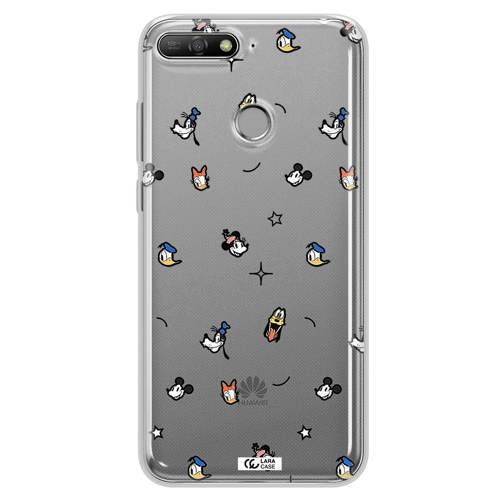 Disney Face Pattern Huawei Y6 Prime 2018 Clear Tpu Case