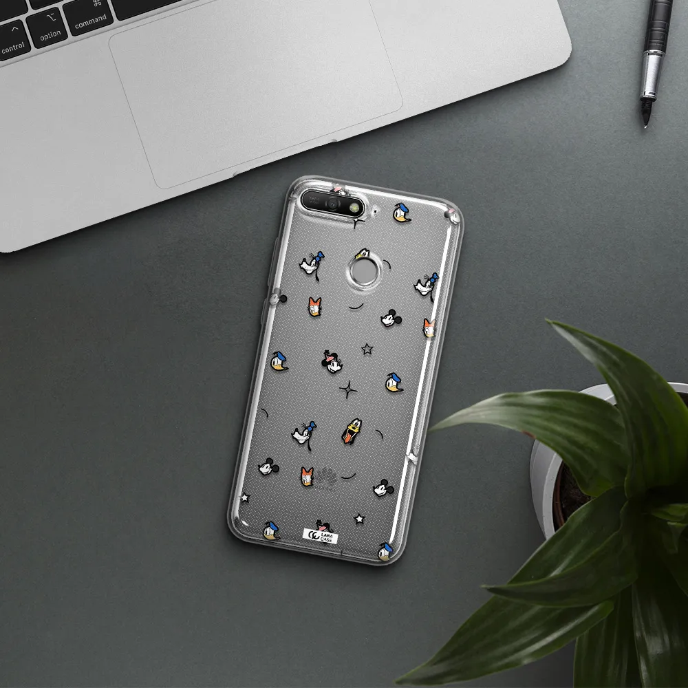Disney Face Pattern Huawei Y6 Prime 2018 Clear Tpu Case