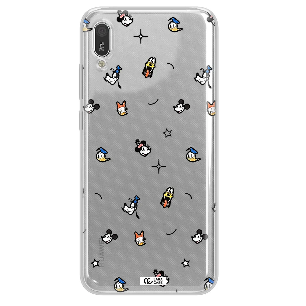 Disney Face Pattern Huawei Y6 Pro 2019 Clear Tpu Case