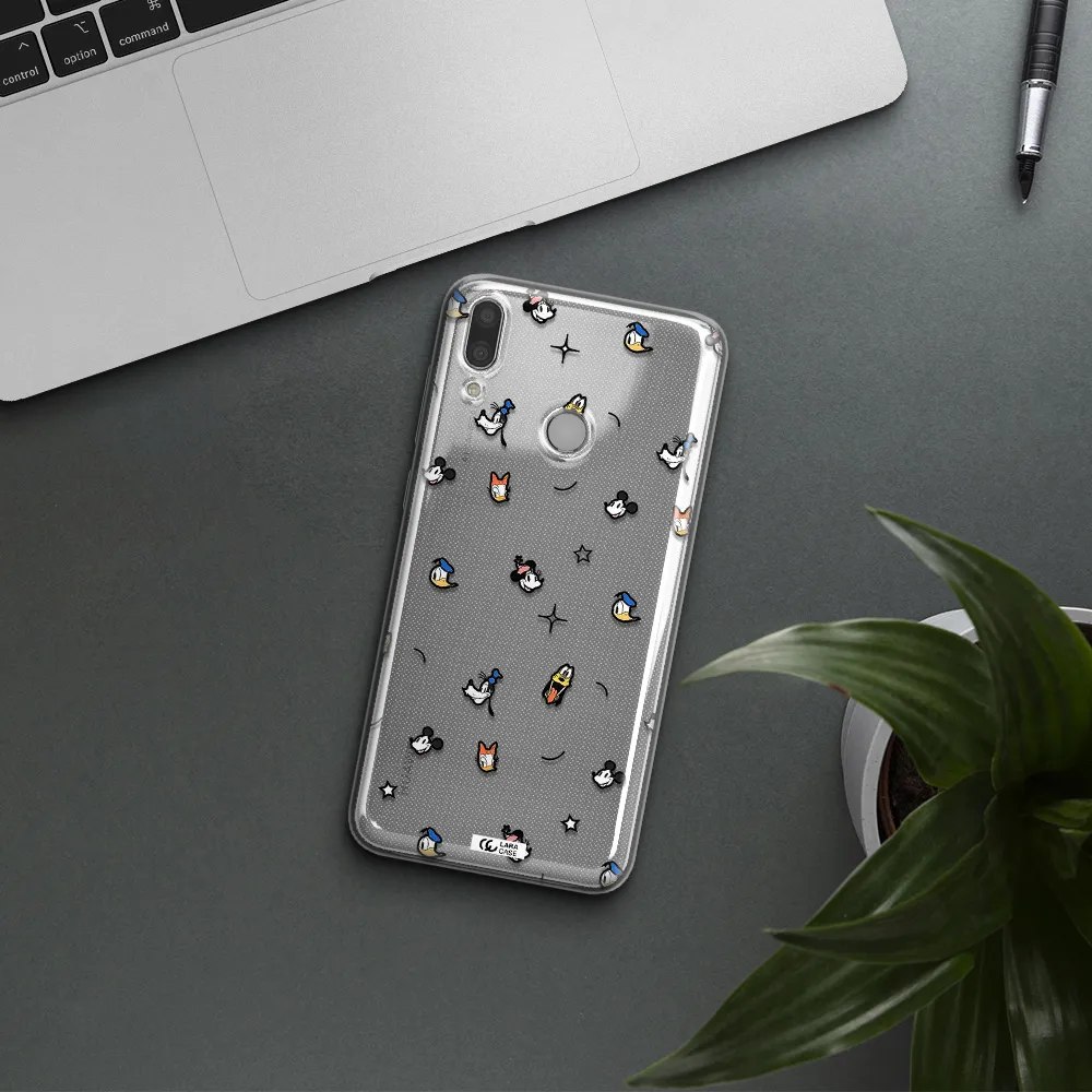 Disney Face Pattern Huawei Y9 2019 Clear Tpu Case
