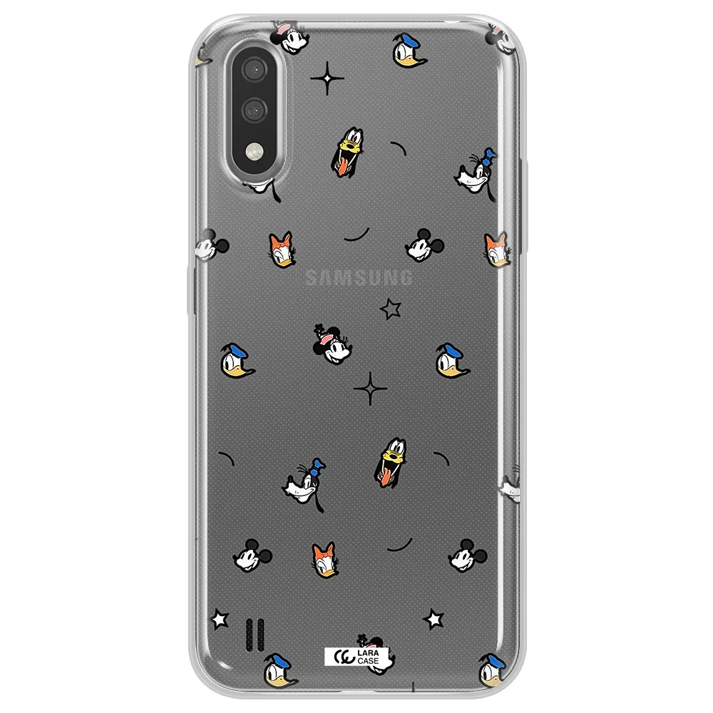 Disney Face Pattern Samsung A01 Clear Tpu Case