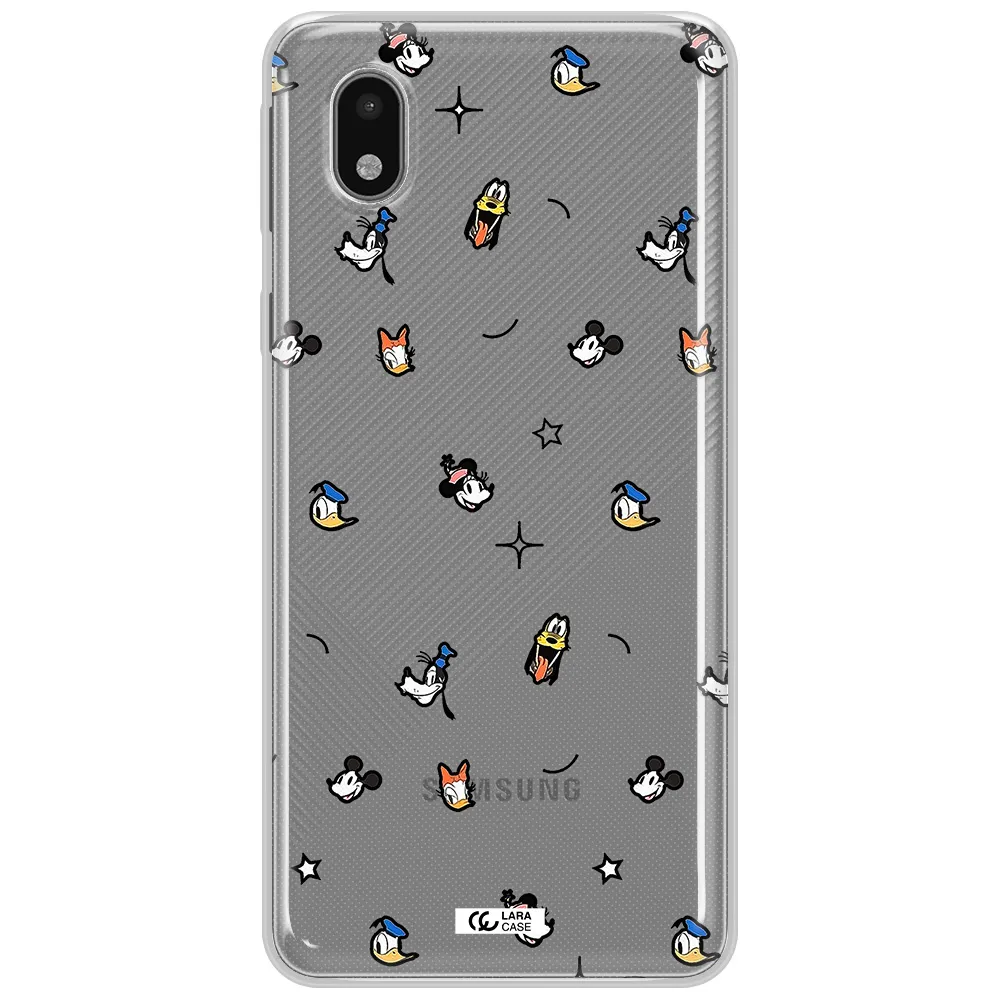 Disney Face Pattern Samsung A01 Core Clear Tpu Case