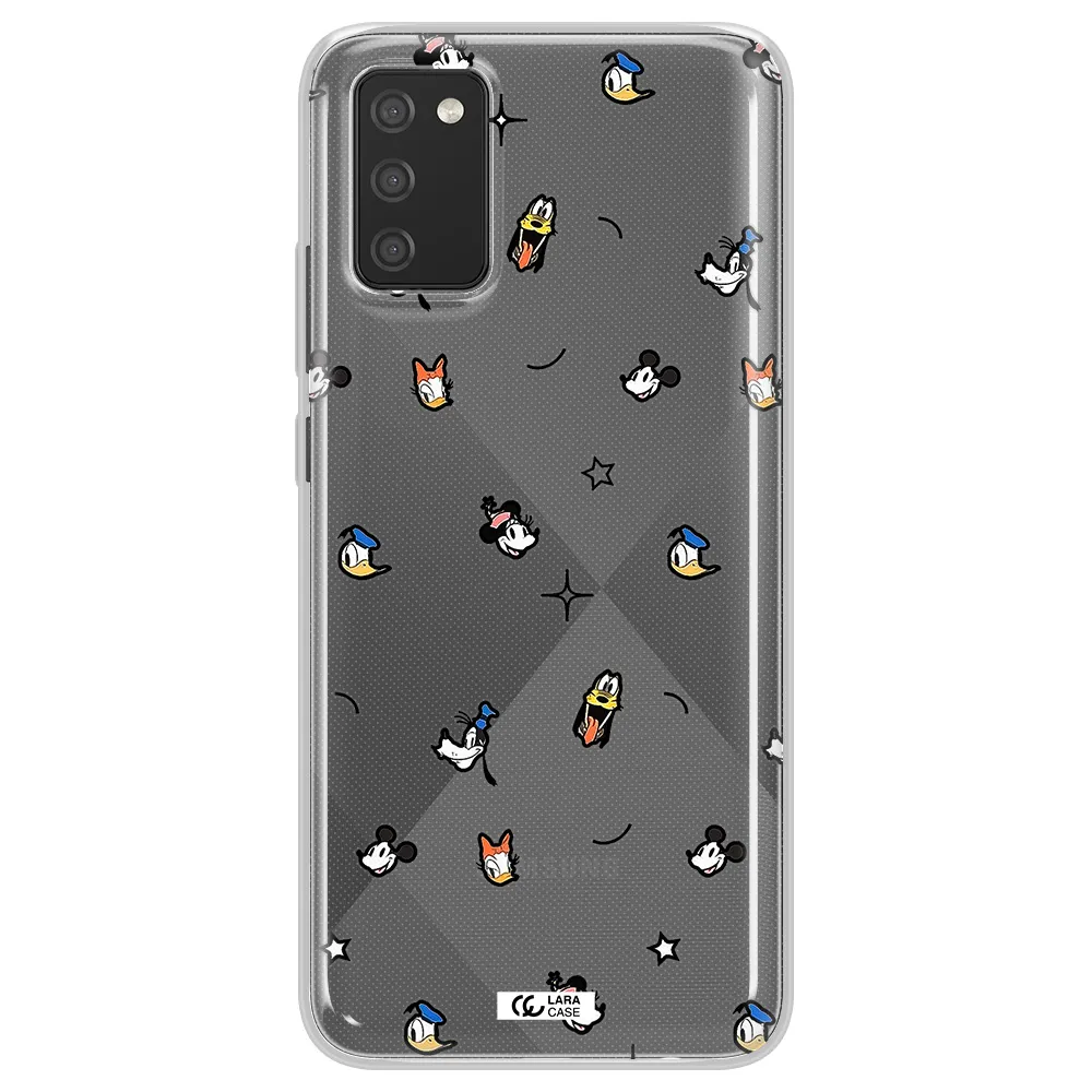 Disney Face Pattern Samsung A02S Clear Tpu Case