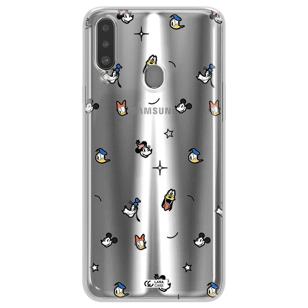 Disney Face Pattern Samsung A20S Clear Tpu Case