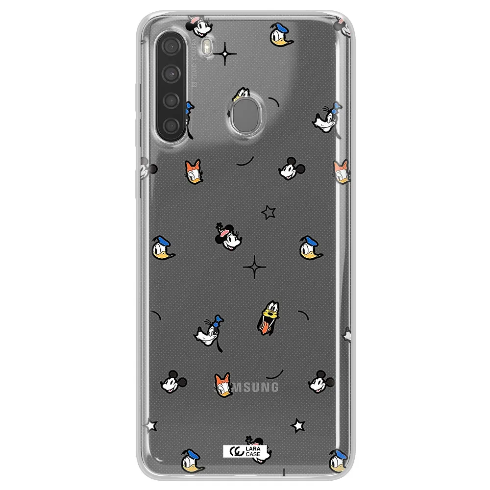 Disney Face Pattern Samsung A21 Clear Tpu Case