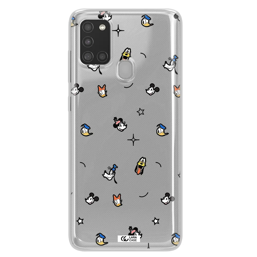 Disney Face Pattern Samsung A21S Clear Tpu Case