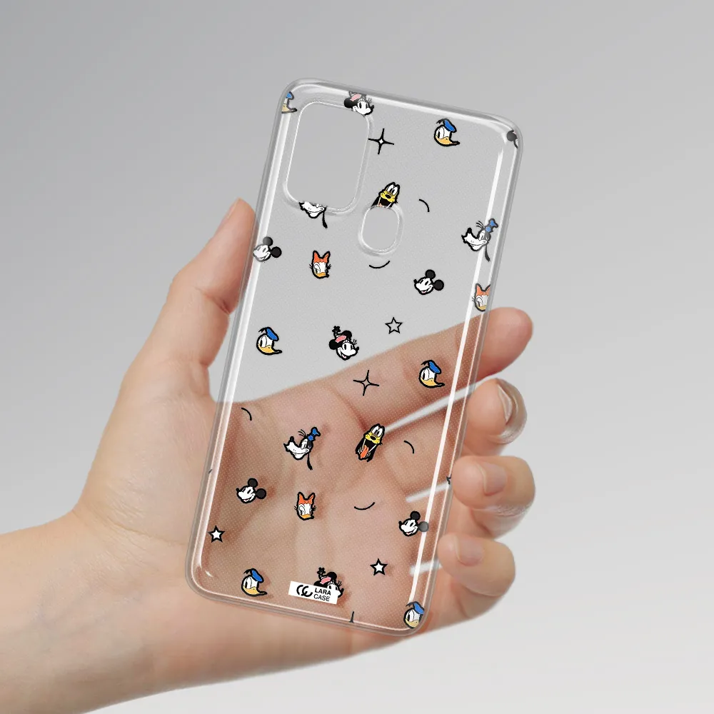 Disney Face Pattern Samsung A21S Clear Tpu Case