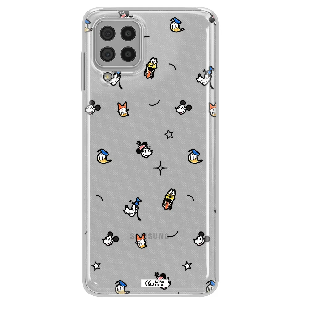 Disney Face Pattern Samsung A22 4G Clear Tpu Case