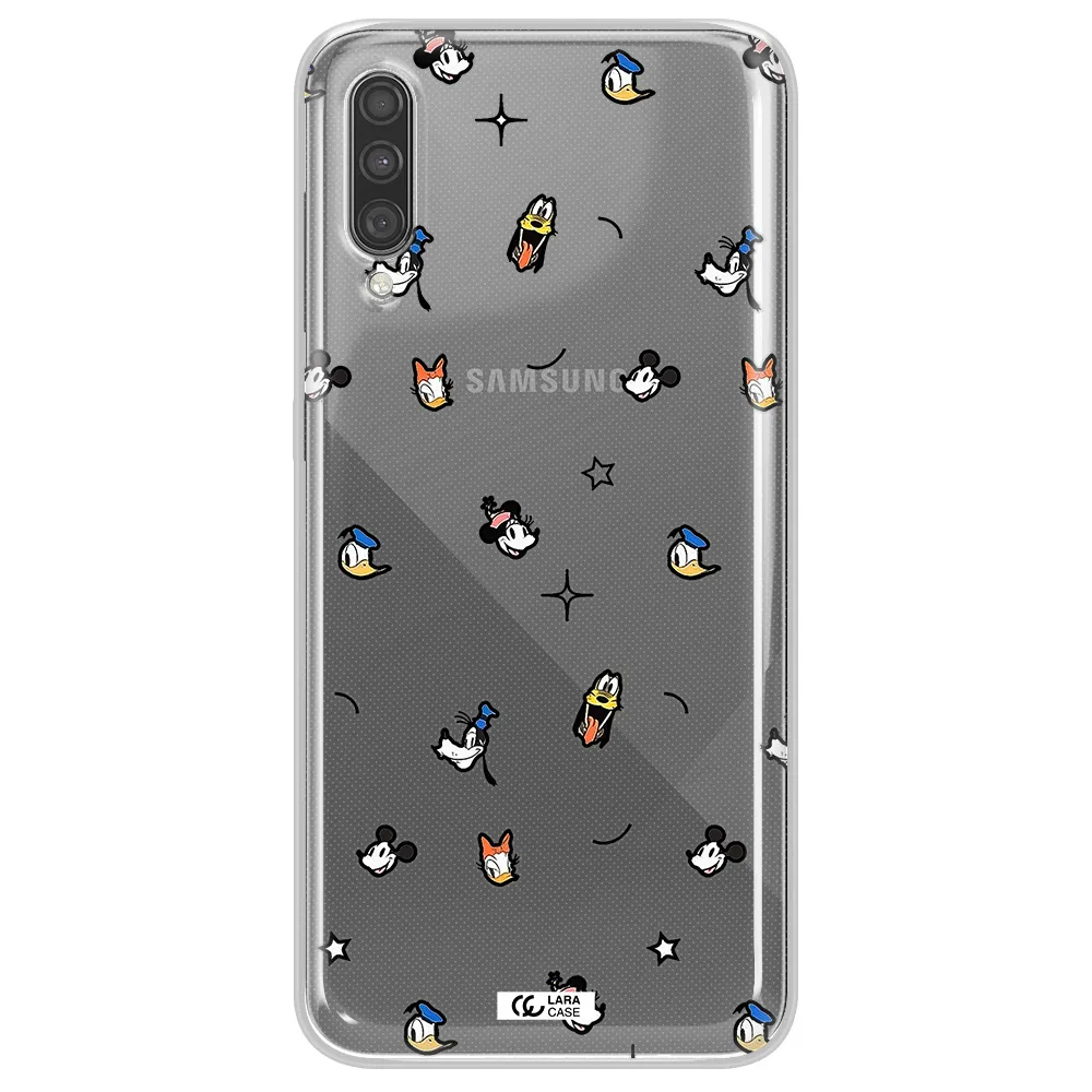 Disney Face Pattern Samsung A30S Clear Tpu Case