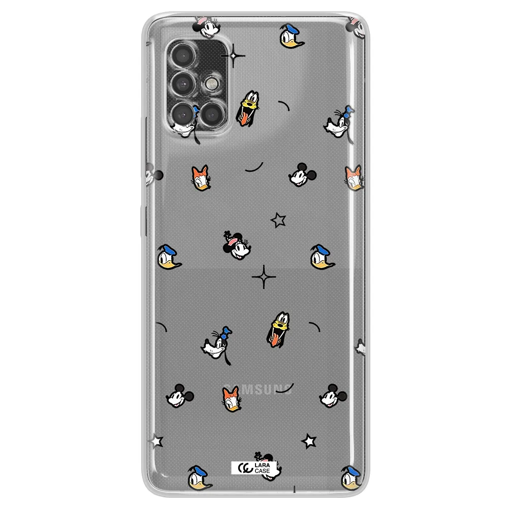 Disney Face Pattern Samsung A40S Clear Tpu Case