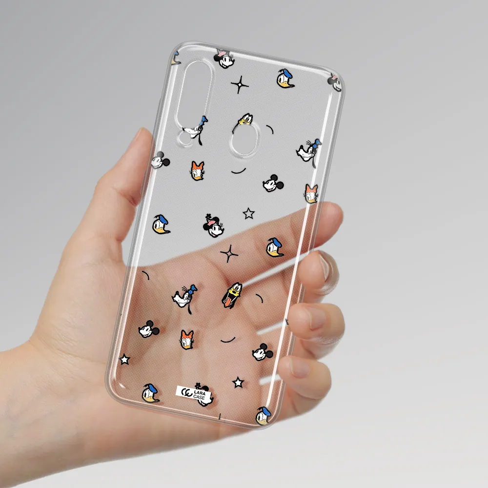 Disney Face Pattern Samsung A60 Clear Tpu Case