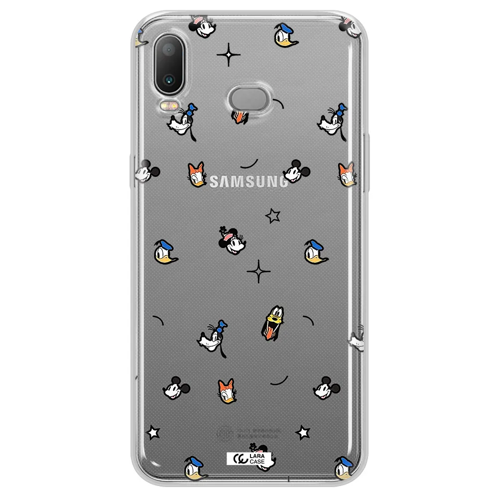 Disney Face Pattern Samsung A6S Clear Tpu Case