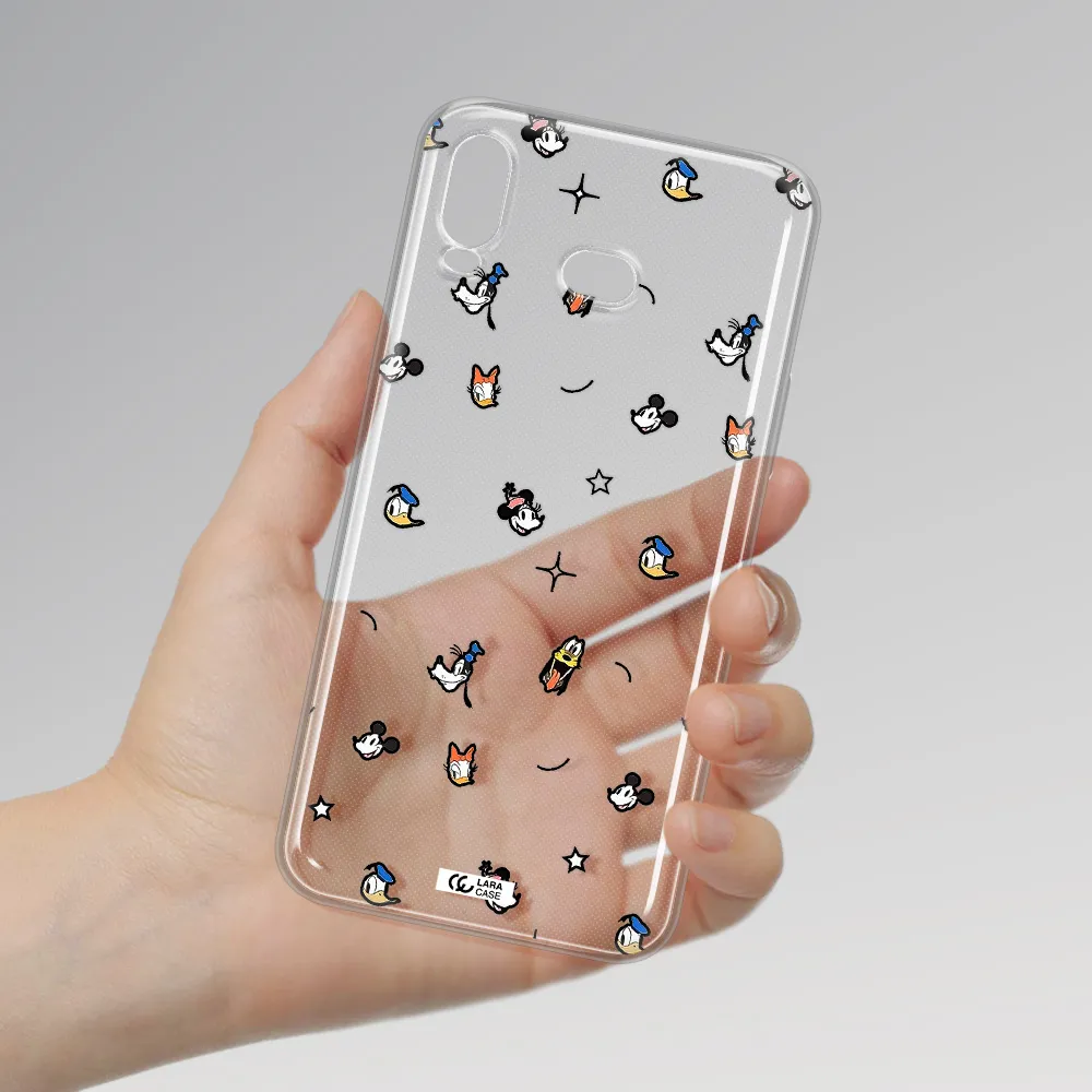 Disney Face Pattern Samsung A6S Clear Tpu Case