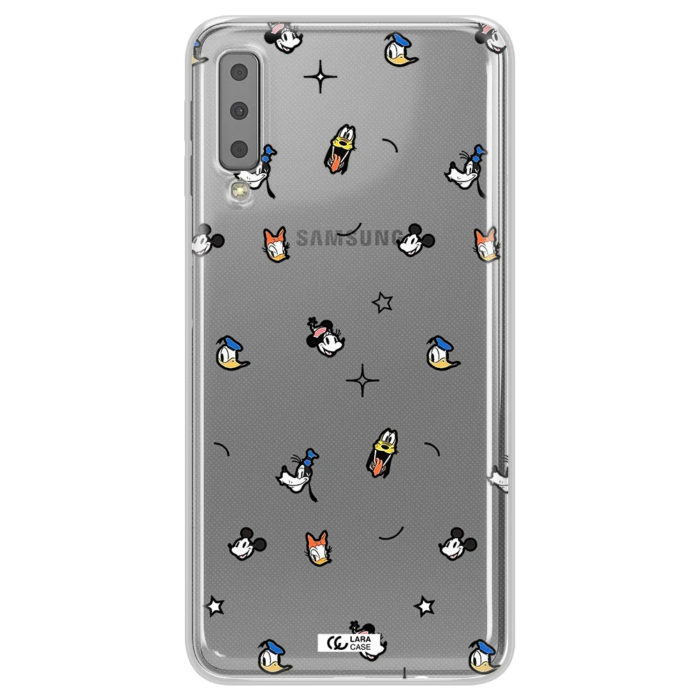 Disney Face Pattern Samsung A7 2018 Clear Tpu Case