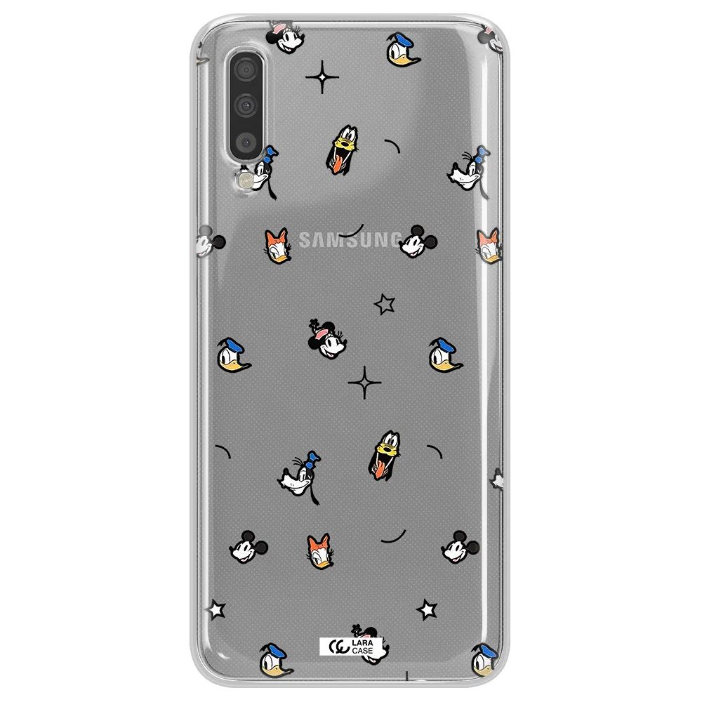 Disney Face Pattern Samsung A70S Clear Tpu Case