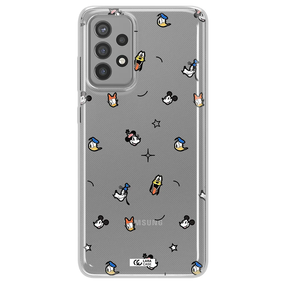 Disney Face Pattern Samsung A72 Clear Tpu Case
