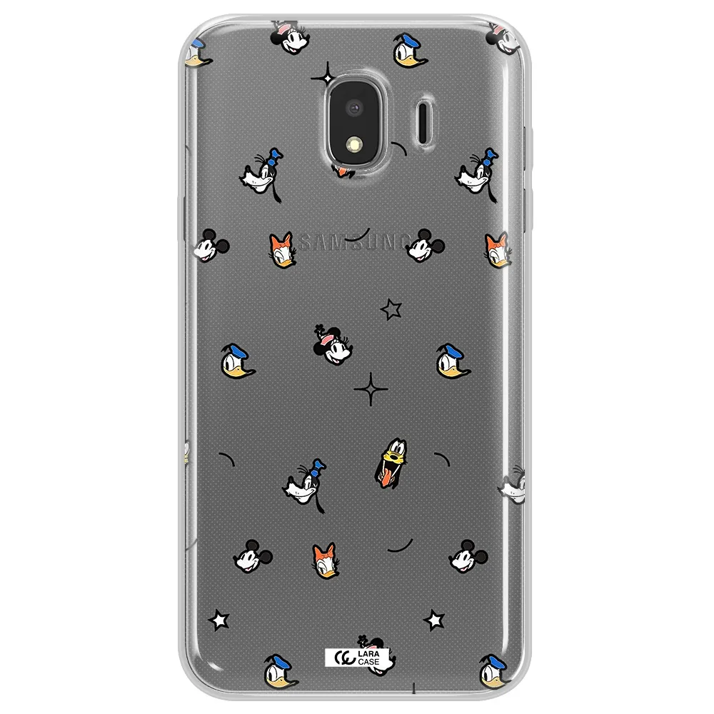 Disney Face Pattern Samsung J4 Clear Tpu Case