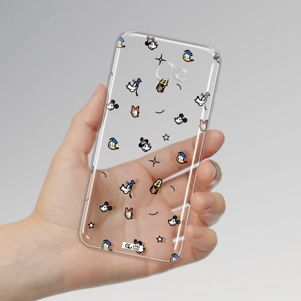 Disney Face Pattern Samsung J4 Plus Clear Tpu Case
