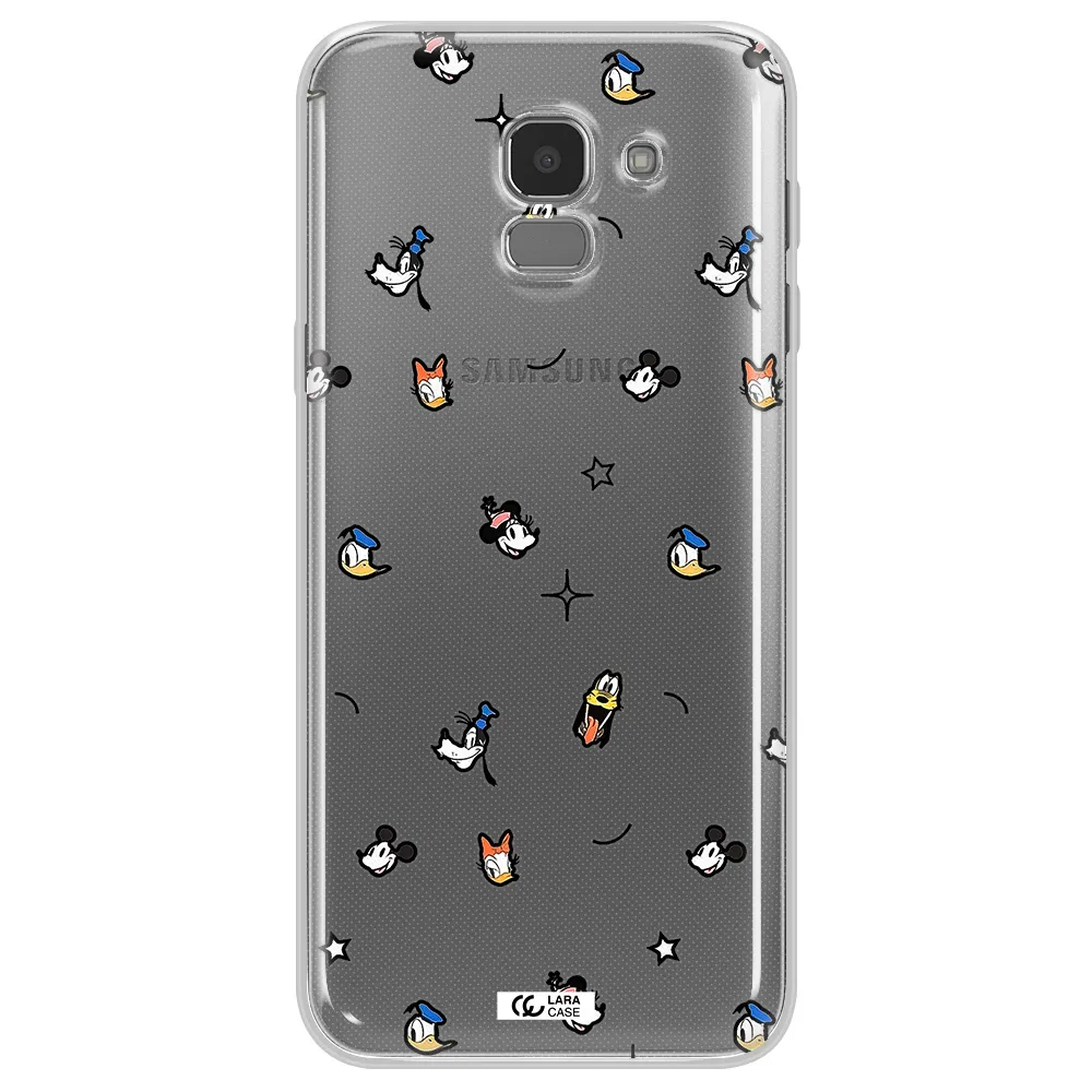 Disney Face Pattern Samsung J6 Clear Tpu Case