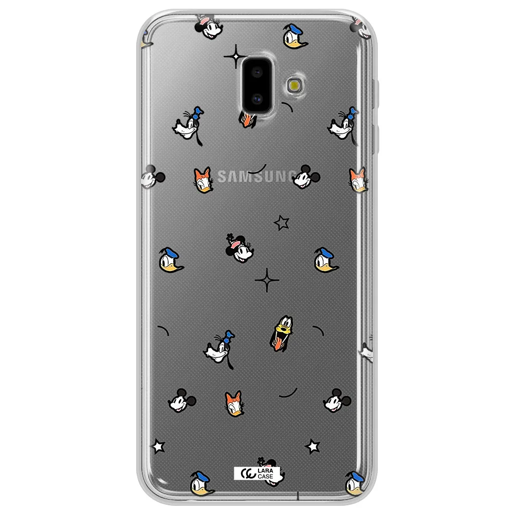 Disney Face Pattern Samsung J6 Plus Clear Tpu Case