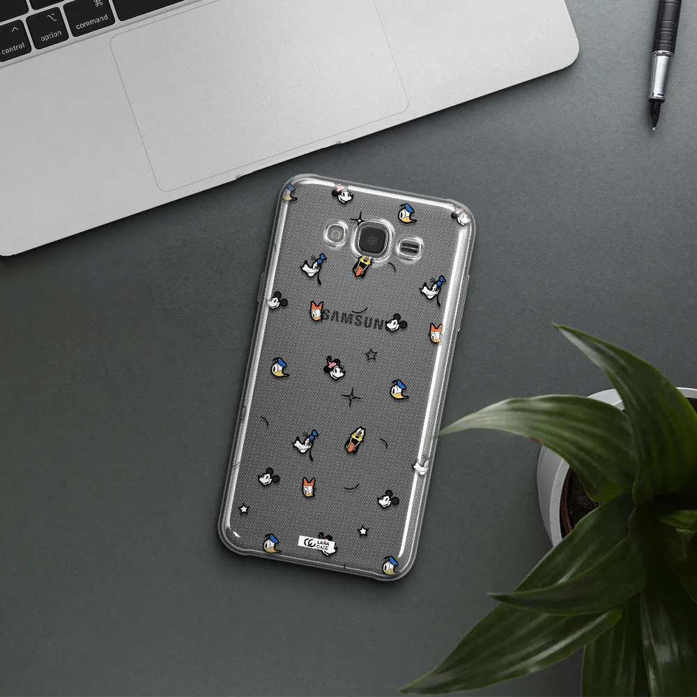 Disney Face Pattern Samsung J7 Core Clear Tpu Case