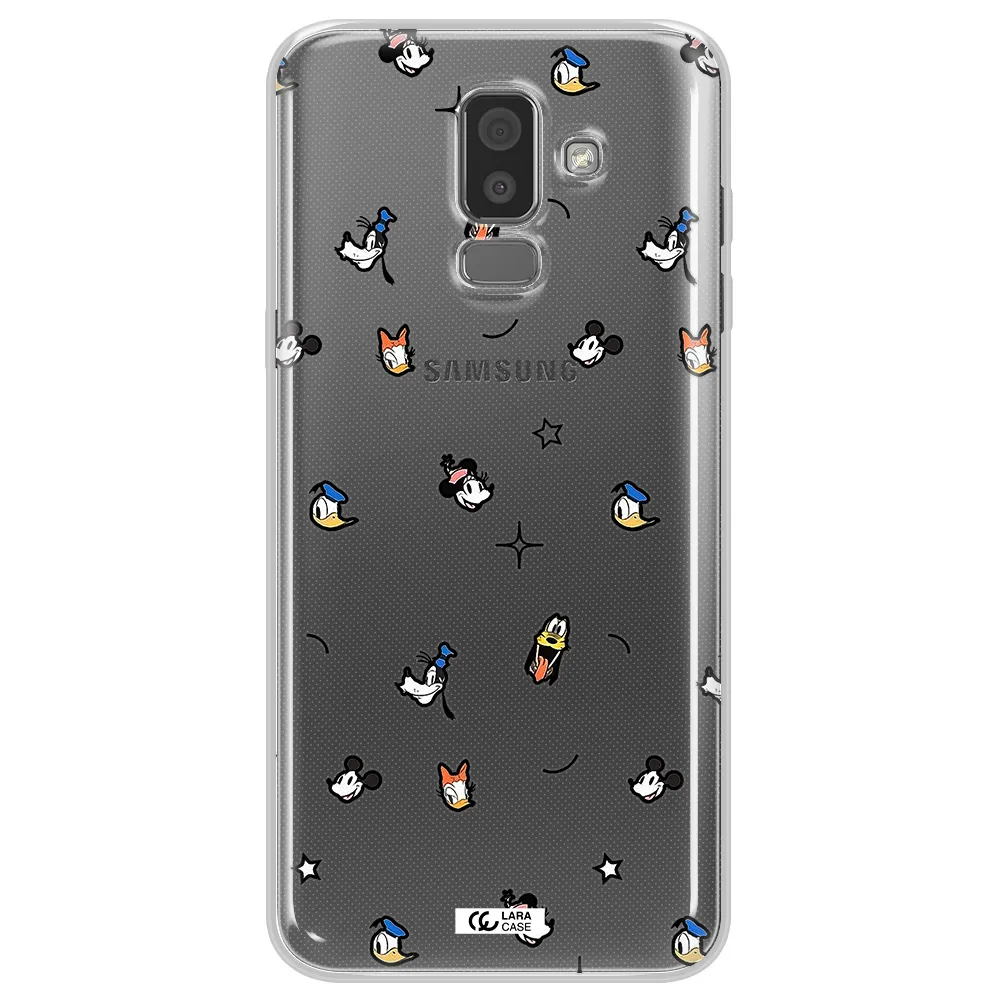 Disney Face Pattern Samsung J8 Clear Tpu Case
