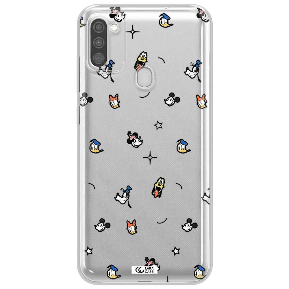 Disney Face Pattern Samsung M11 Clear Tpu Case