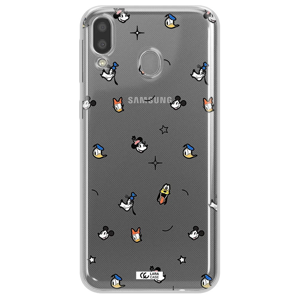 Disney Face Pattern Samsung M20 Clear Tpu Case