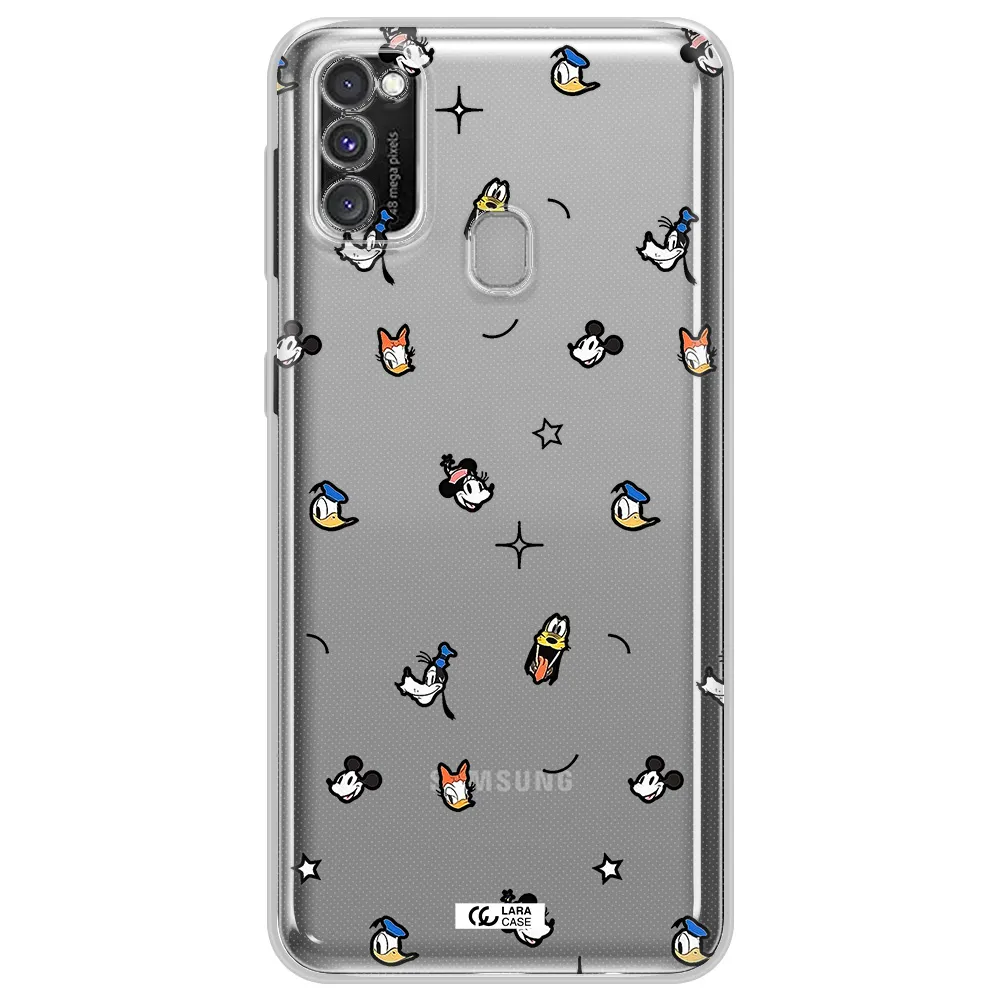 Disney Face Pattern Samsung M30S Clear Tpu Case