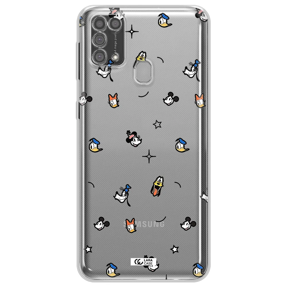 Disney Face Pattern Samsung M31 Clear Tpu Case