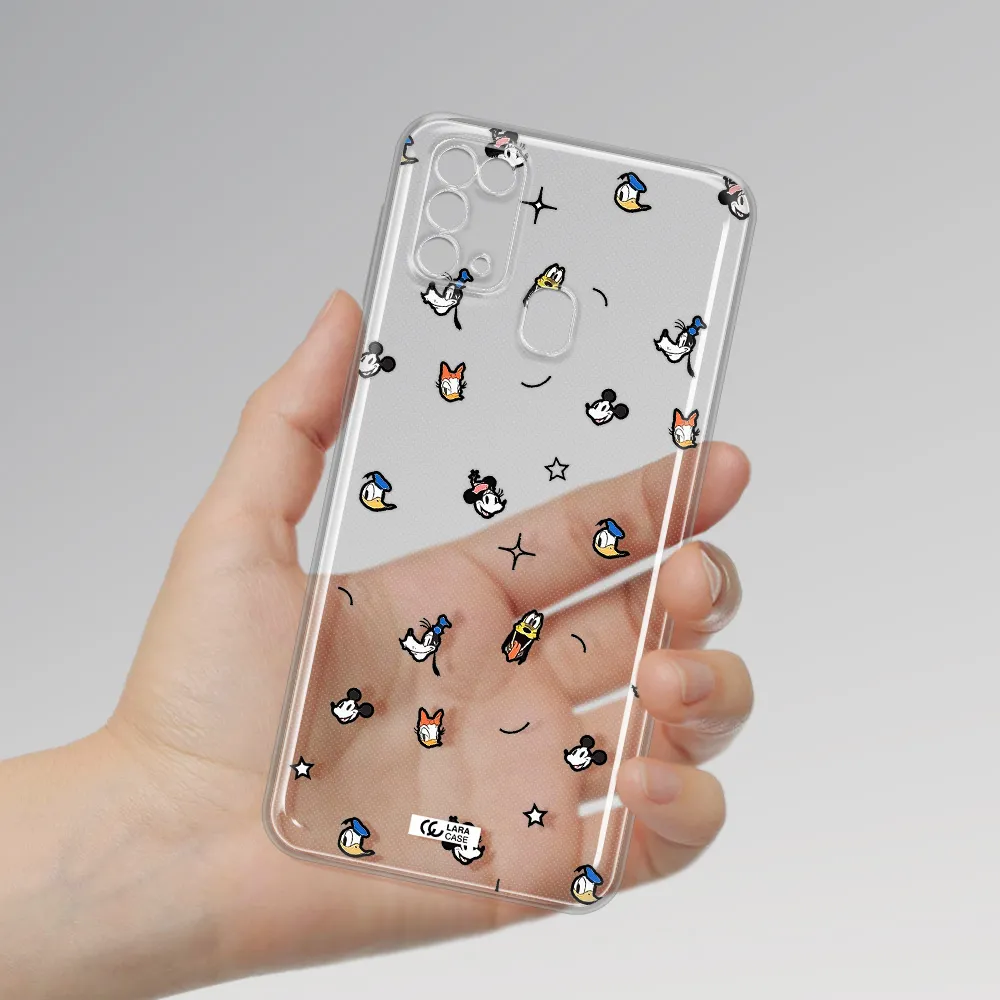 Disney Face Pattern Samsung M31 Clear Tpu Case