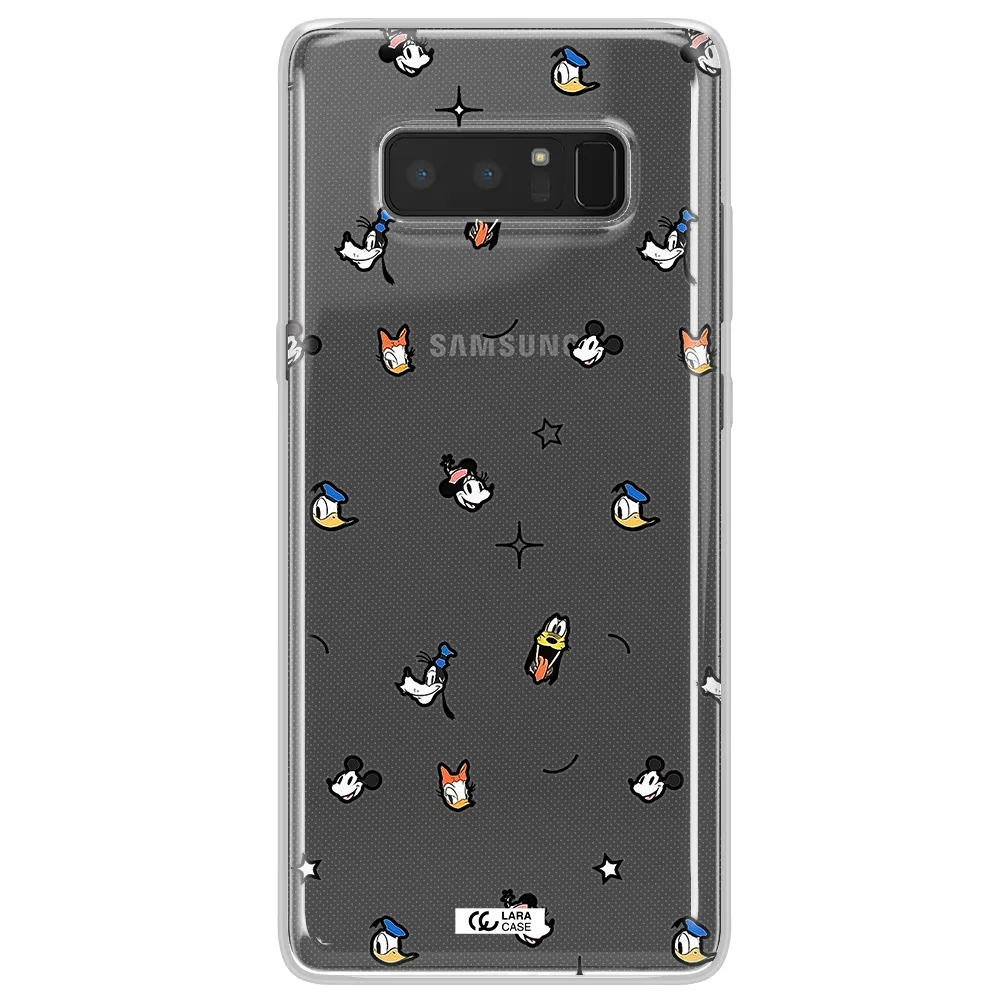 Disney Face Pattern Samsung Note 8 Clear Tpu Case