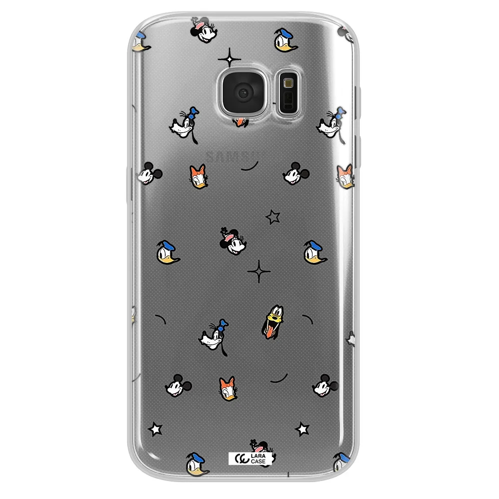 Disney Face Pattern Samsung S 7 Clear Tpu Case
