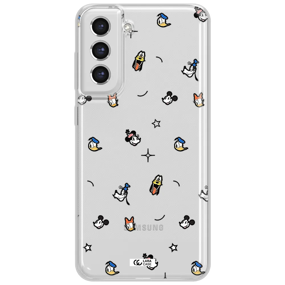 Disney Face Pattern Samsung S21 Fe Clear Tpu Case