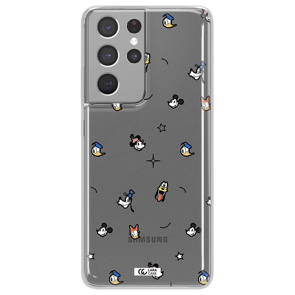 Disney Face Pattern Samsung S21 Ultra Clear Tpu Case