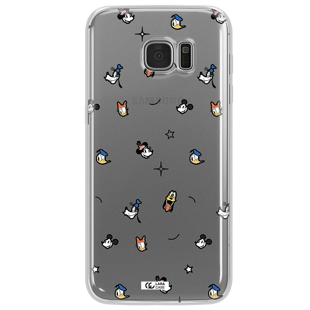 Disney Face Pattern Samsung S7 Edge Clear Tpu Case
