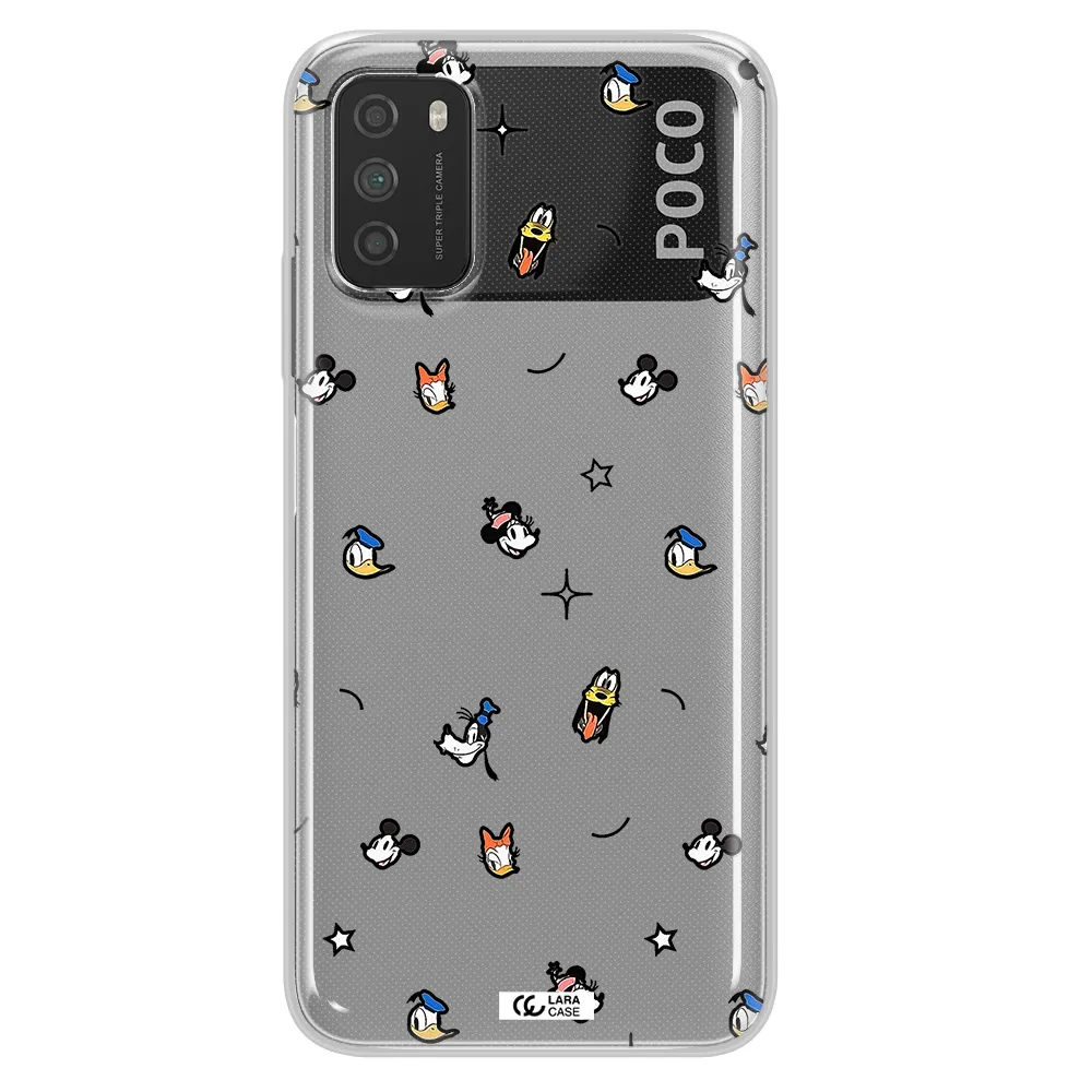 Disney Face Pattern Xiaomi Poco M3 Clear Tpu Case