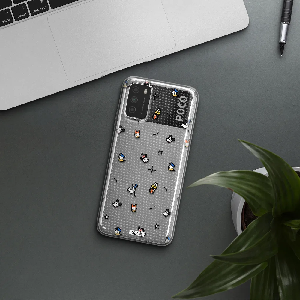 Disney Face Pattern Xiaomi Poco M3 Clear Tpu Case