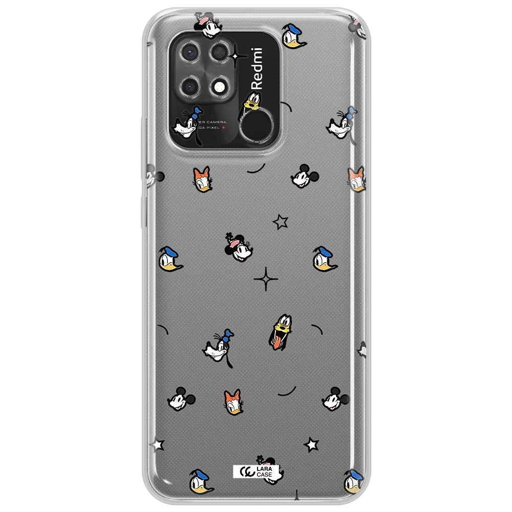 Disney Face Pattern Xiaomi Redmi 10C Clear Tpu Case