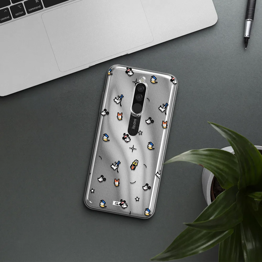 Disney Face Pattern Xiaomi Redmi 8 Clear Tpu Case