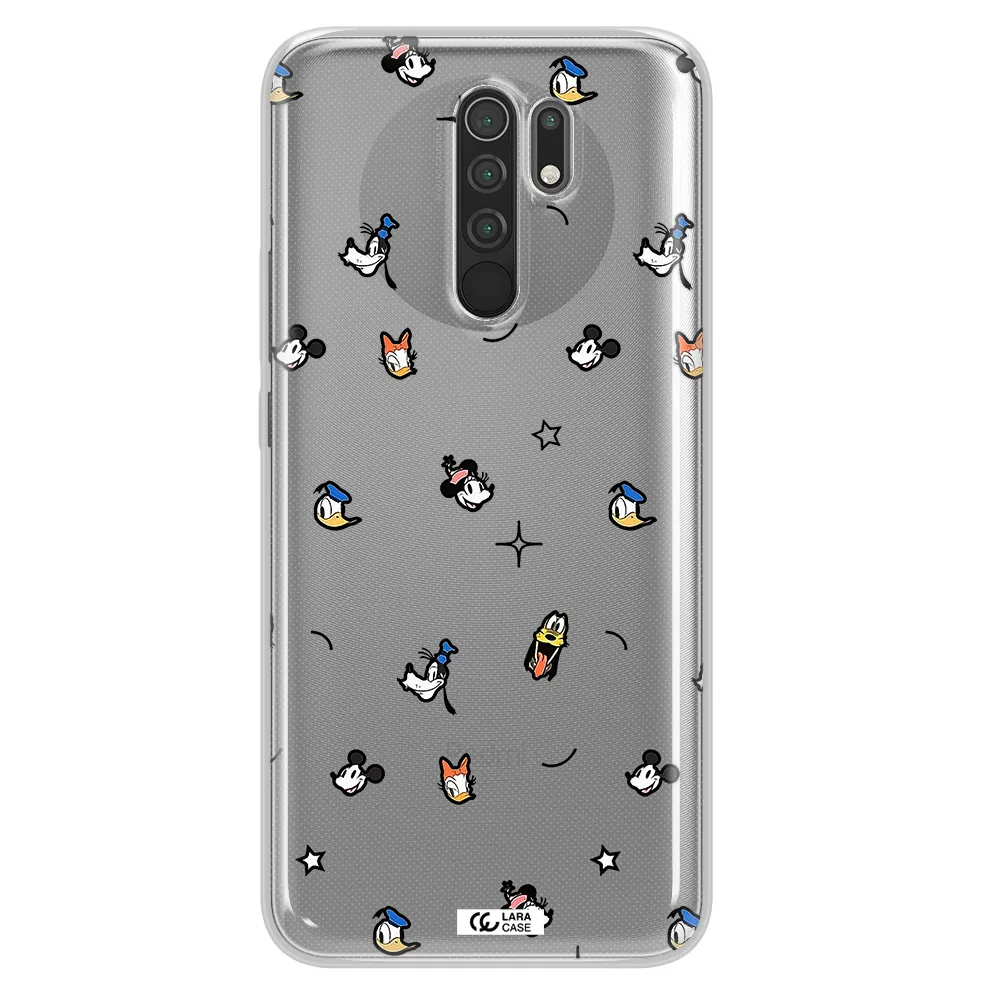 Disney Face Pattern Xiaomi Redmi 9 Clear Tpu Case