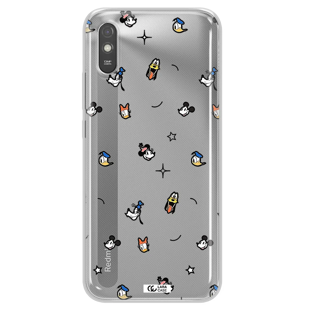 Disney Face Pattern Xiaomi Redmi 9A Clear Tpu Case