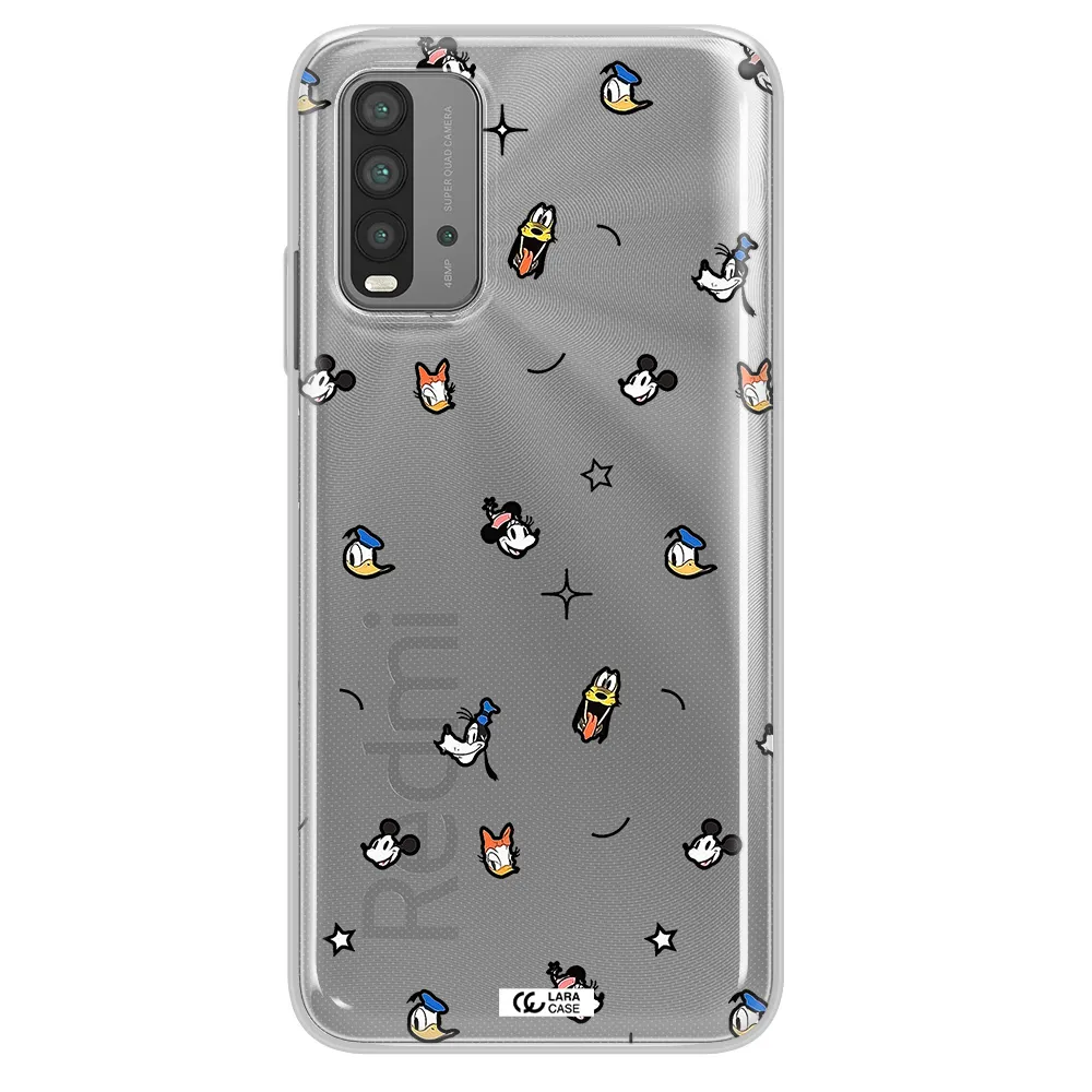 Disney Face Pattern Xiaomi Redmi 9T Clear Tpu Case