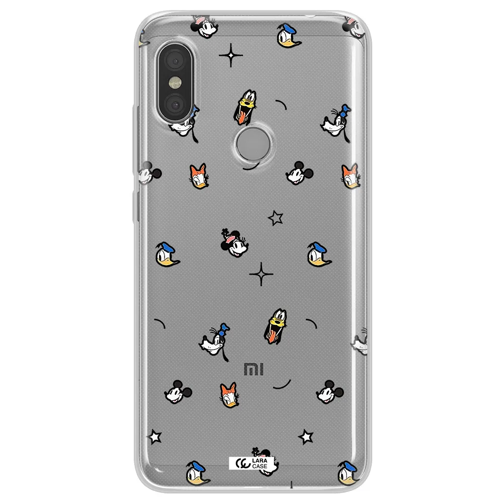 Disney Face Pattern Xiaomi Redmi Note 6 Pro Clear Tpu Case
