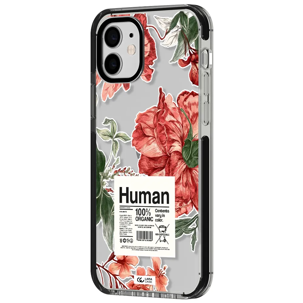a cover of a book with flowers Apple iPhone 11 impact black border Case